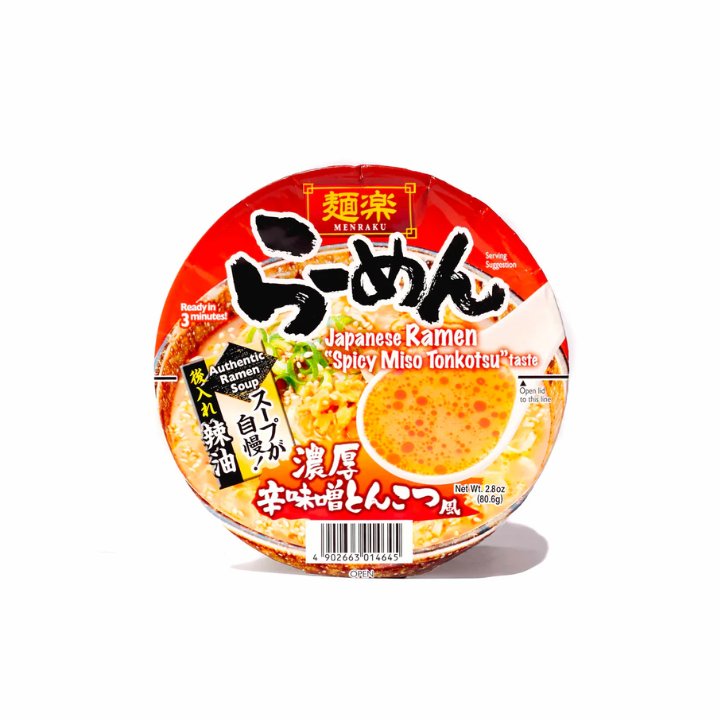 Massa Ramen Cup Tonkotsu Picante Menraku 80.6g